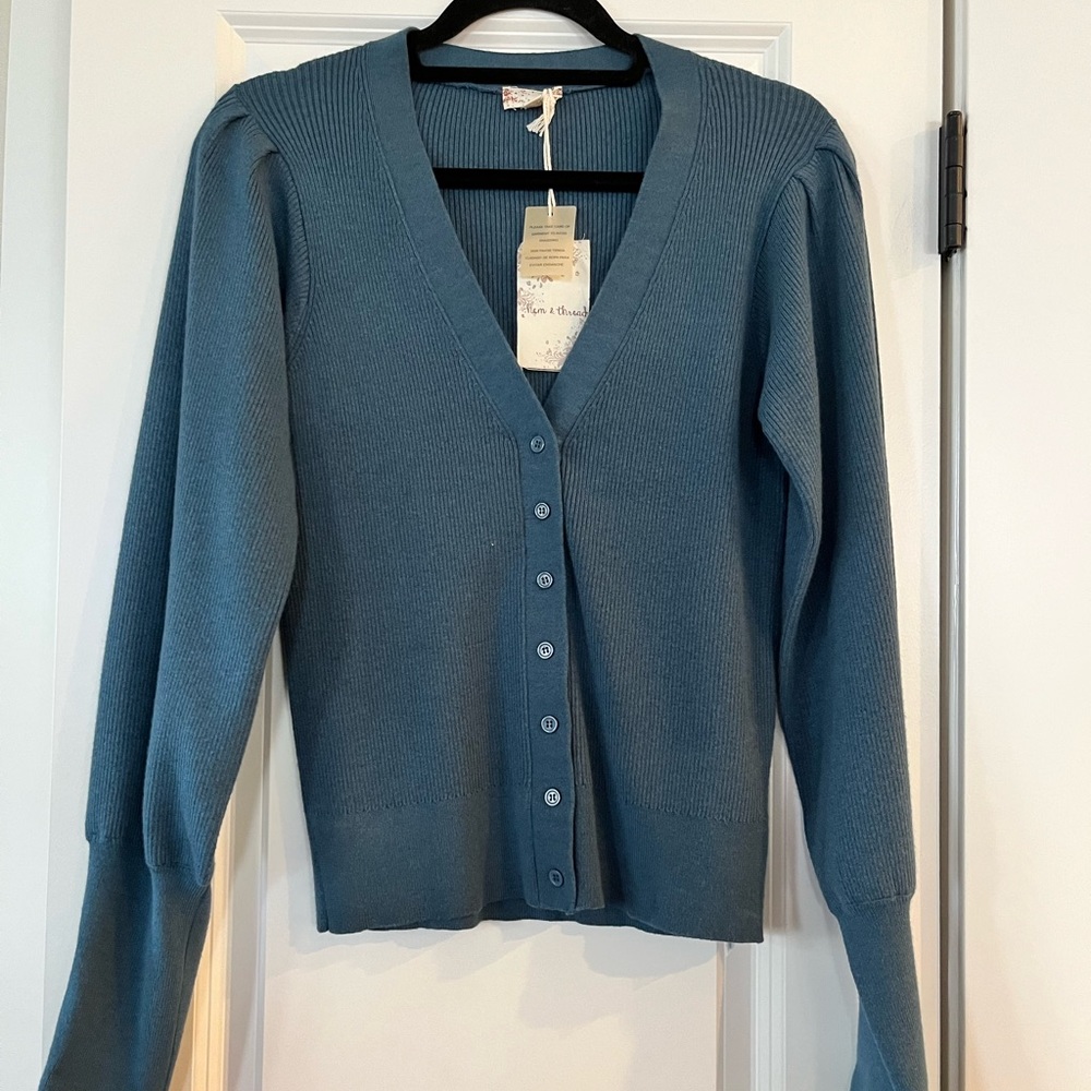 Pretty teal cardigan.  NWT